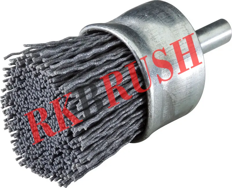 Abrasive nylon end brush